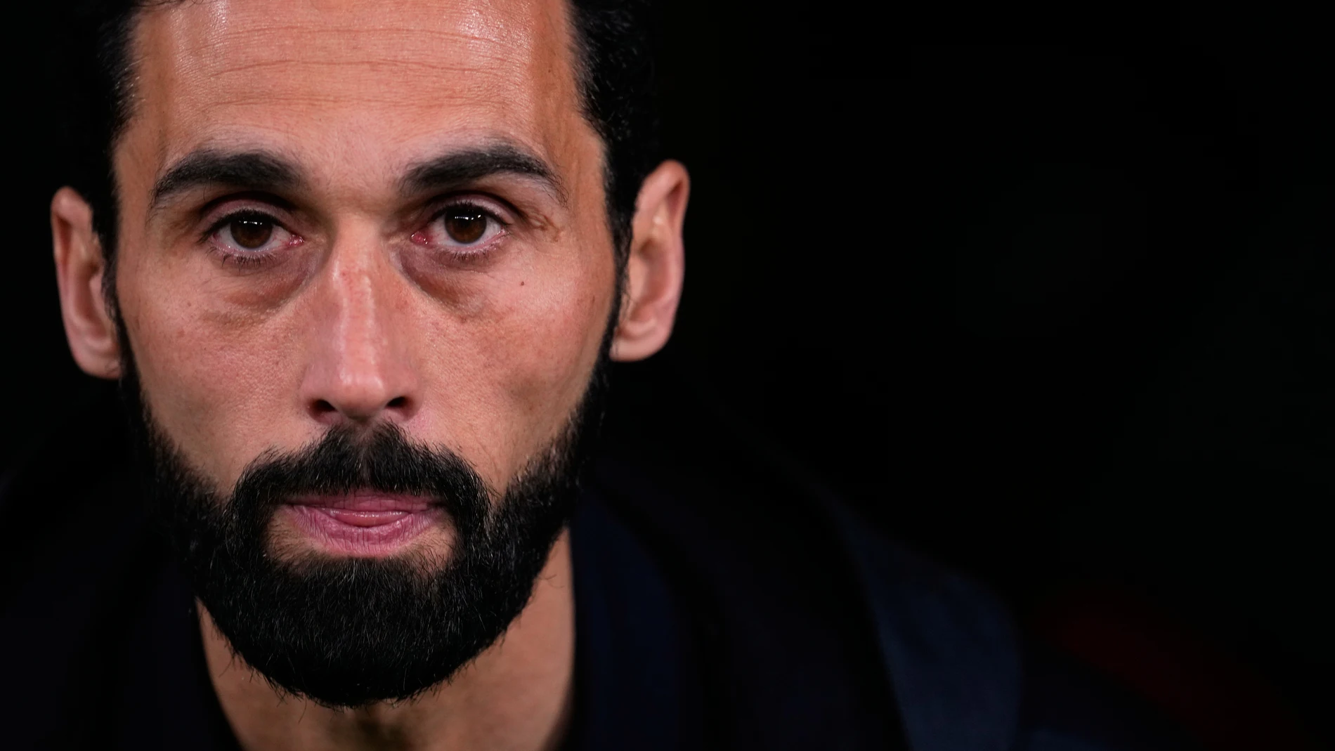 Real Madrid's head coach Alvaro Arbeloa during a Spanish La Liga soccer match between Real Madrid and Getafe in Madrid, Spain, Monday, March 2, 2026. (AP Photo/Manu Fernandez)