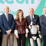 Nuria Gonz&aacute;lez, Jos&eacute; Antonio D&iacute;ez, Nicanor Sen, y &Aacute;lvarez Courel en la inauguraci&oacute;n de Expociencia