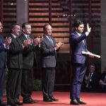 Morante de La Puebla, recogiendo el galard&oacute;n