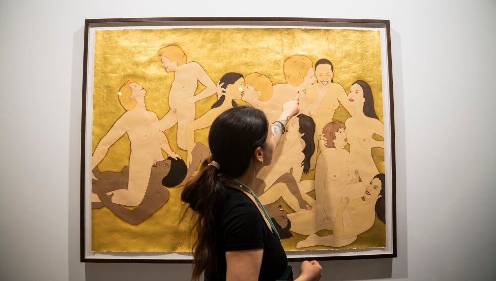 'Pan, trabajo, libertad', de la artista afgana Kubra Khademi en la feria de arte ARCO en IFEMA. David Jar 