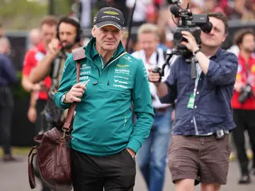 Australia F1 GP Auto Racing Aston Martin team principal Adrian Newey arrives at the track ahead of the first practice session for the Australian Formula One Grand Prix at Albert Park, in Melbourne, Australia, Friday, March 6, 2026. (AP Photo/Scott Barbour)