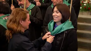 La ministra de Ciencia, Innovación y Universidades y secretaria general del PSPV-PSOE, Diana Morant participa en la tradicional Romeria de Les Canyes CASTELLÓN DE LA PLANA, 08/03/2026.- La ministra de Ciencia, Diana Morant (d), recibe el pañuelo verde por parte de la alcaldesa de Castellón, Begoña Carrasco (i) antes del inicio de la tradicional Romeria de Les Canyes, el acto más multitudinario de as fiestas de la Magdalena, que congrega a decenas de miles de participantes, con la amenaza de lluvia, que conmemoran la fundación de Castellón de la Plana. EFE/ Andreu ESteban