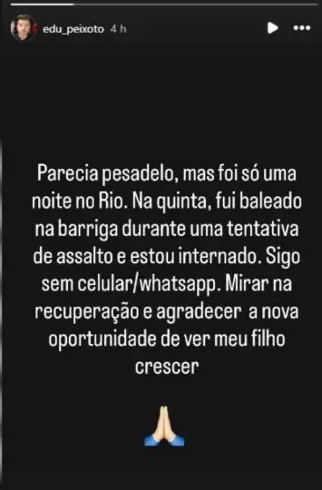 Mensaje publicado por el asesor de Vinicius