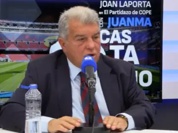Joan Laporta, durante su entrevista Joan Laporta, durante su entrevista