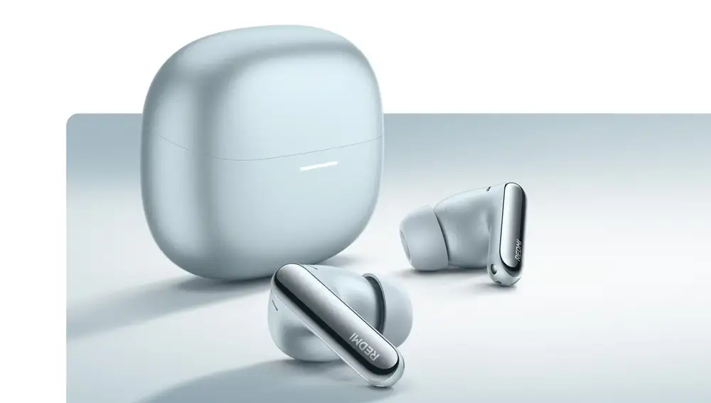 Redmi Buds 8 Pro junto a su estuche de carga