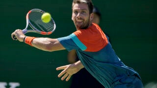 11 March 2026, US, Indian Wells: British tennis player Cameron Norrie in action against Australia's Rinky Hijikata during their men's singles round of 16 match at the BNP Paribas Open held at the Indian Wells Tennis Garden in Indian Wells. Photo: Charles Baus/CSM via ZUMA Press Wire/dpa Charles Baus/CSM via ZUMA Press / DPA 11/03/2026 ONLY FOR USE IN SPAIN