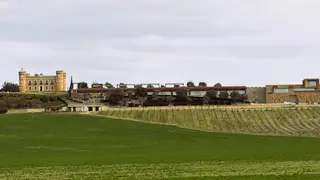 Este complejo enológico se asienta sobre una loma con vistas a la vega del río Duero Este complejo enológico se asienta sobre una loma con vistas a la vega del río Duero