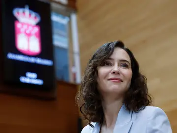 Pleno de la Asamblea de Madrid MADRID, 12/03/2026.- La presidenta de la Comunidad de Madrid, Isabel Díaz Ayuso, durante el pleno que este jueves celebra la Asamblea regional. EFE/Mariscal