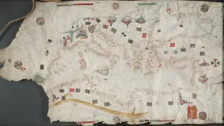 Carta náutica anónima del taller de Pere Rossell, en la Beinecke Rare Book and Manuscript Library de la Universidad Yale Carta náutica anónima del taller de Pere Rossell, en la Beinecke Rare Book and Manuscript Library de la Universidad Yale