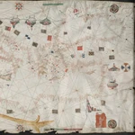 Carta náutica anónima del taller de Pere Rossell, en la Beinecke Rare Book and Manuscript Library de la Universidad Yale