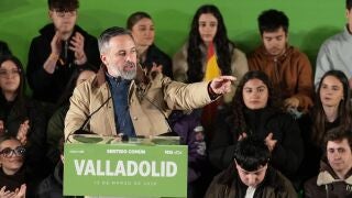 El presidente de VOX, Santiago Abascal, cierra la campa&ntilde;a de VOX a 13 de marzo de 2026, en Valladolid, Castilla y Le&oacute;n (Espa&ntilde;a). Abascal arropa en Valladolid el cierre de campa&ntilde;a de Vox para las auton&oacute;micas de Castilla y Le&oacute;n del 15 de marzo, donde el partido busca reforzar su peso y el liderazgo de su candidato, Carlos Poll&aacute;n, en un contexto de fuerte polarizaci&oacute;n y marcada lectura nacional de estos comicios. 13 MARZO 2026;MITIN;CIERRE DE CAMPA&Ntilde;A;CAMPA&Ntilde;A ELECTORAL;ELECCIONES;CAMPA&Ntilde;A AUTON&Oacute;M...
