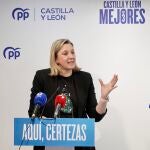 La directora de la campa&ntilde;a electoral del PP de Castilla y Le&oacute;n, Isabel Blanco, presenta el balance de campa&ntilde;a