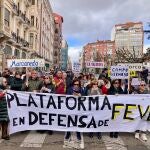 Corte de tr&aacute;fico reivindicativo de la Plataforma en defensa de Feve de Le&oacute;n