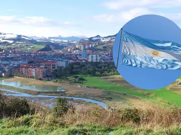 Imagen de Zarautz y de una bandera de Argentina Imagen de Zarautz y de una bandera de Argentina