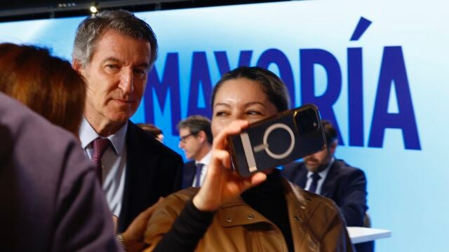 El l&iacute;der del PP, Alberto N&uacute;&ntilde;ez Feij&oacute;o, este lunes en la sede de G&eacute;nova