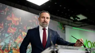 El líder de Vox, Santiago Abascal, en una rueda de prensa El líder de Vox, Santiago Abascal, en una rueda de prensa