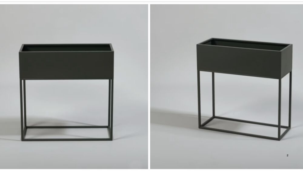 Maceta de hierro forjado verde