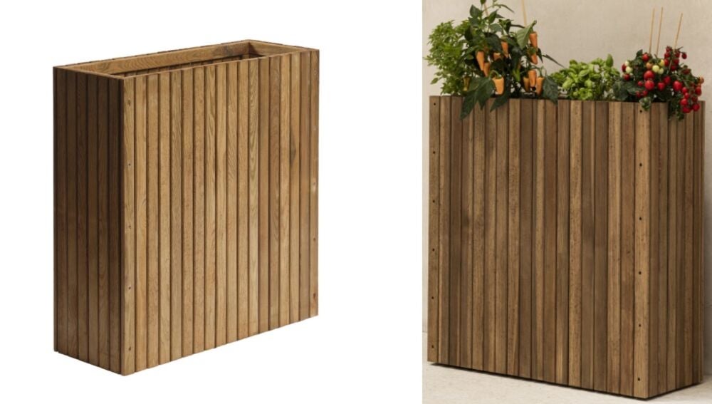 Jardinera alta de madera 