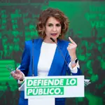 María Jesús Montero informa a los medios tras la convocatoria de elecciones