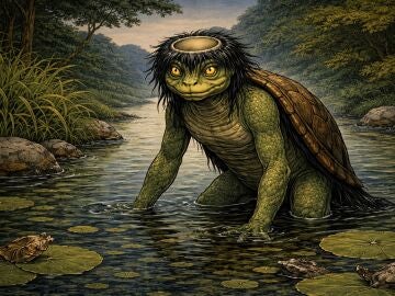 Ilustraci&oacute;n de un 'kappa', animal mitol&oacute;gico japon&eacute;s