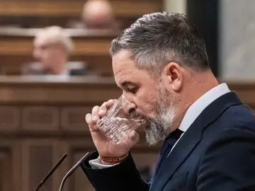 Sánchez comparece en el Congreso sobre la crisis en Irán El presidente de VOX, Santiago Abascal, interviene durante una sesión de control al Gobierno, en el Congreso, a 25 de marzo de 2026, en Madrid (España). Sánchez y Feijóo se miden este miércoles en el Pleno del Congreso en plena escalada por la guerra de Irán, un duelo parlamentario que se produce la víspera de que la Cámara Baja debata la convalidación del decreto anticrisis, que incluye rebajas fiscales para paliar los efectos de ese conflicto bélico en Oriente Próximo. Aunque el paquete de ...