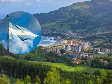 Imagen del País Vasco y de una bandera de Argentina Imagen del País Vasco y de una bandera de Argentina