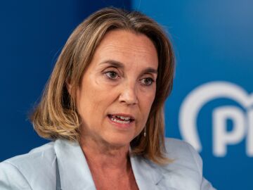 La vicesecretaria de Regeneraci&oacute;n Institucional del PP, Cuca Gamarra, durante una entrevista concedida con Europa Press en la sede nacional del PP de Madrid