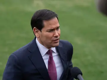El secretario de Estado, Marco Rubio March 20, 2026, Washington, Dc, United States: U.S. President DONALD TRUMP speaks to the media before boarding Marine One for a weekend trip to Florida on March 20, 2026. The President was joined by Secretary of State Marco Rubio.Europa Press/Contacto/Andrew Leyden20/03/2026 ONLY FOR USE IN SPAIN