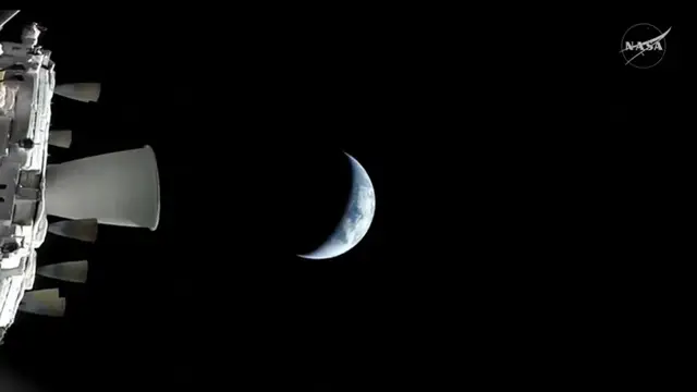 Vista de la Tierra desde la nave Orión FOTODELDIA CABO CAÑAVERAL, 03/04/2026.- Imagen distribuida por la NASA que muestra la nave Orión de la misión Artemis II en su trayectoria de alejamiento de la Tierra. EFE/ NASA **SOLO USO EDITORIAL/SOLO DISPONIBLE PARA ILUSTRAR LA NOTICIA QUE ACOMPAÑA (CRÉDITO OBLIGATORIO)***