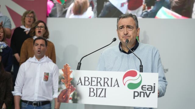 El presidente del EBB del PNV, Aitor Esteban, en el Aberri Eguna