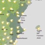 El tiempo este martes en la Comunitat Valenciana: cielos poco nubosos, viento flojo variable y temperaturas sin cambios