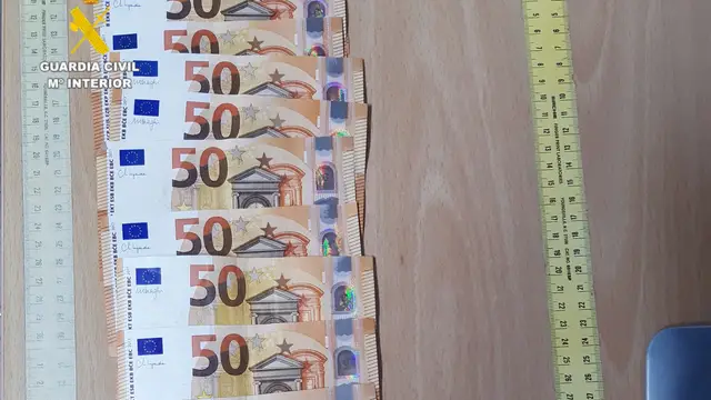 Billetes de una operación de la Guardia Civil Billetes de una operación de la Guardia Civil