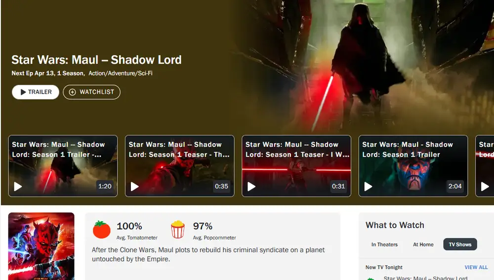 Los fanáticos de Star Wars ha aprobado de manera unánime la nueva serie animada sobre Darth Maul