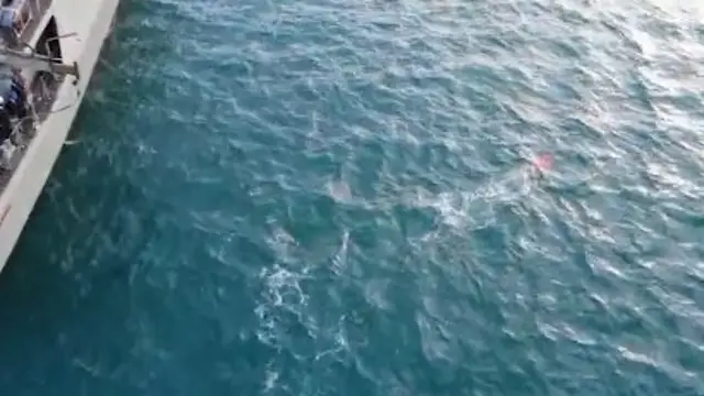 El "Tambre", en elmomento de desplegal el "Pluto" El "Tambre", en elmomento de desplegal el "Pluto"