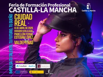 Cartel la II Feria de Formación Profesional de Ciudad Real en Valdepeñas Cartel la II Feria de Formación Profesional de Ciudad Real en Valdepeñas