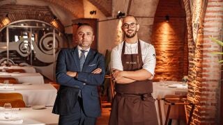 Roberto Simal y Nauzet Betancort en el restaurante Arrope de Rueda