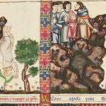 Detalle Cantiga 107. Marisaltos. C&oacute;dice Rico, Monasterio del Escorial