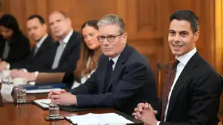 Britain Netherlands Britain's Prime Minister Keir Starmer and Rob Jetten, Prime Minister of the Netherlands, join an energy sector roundtable with business leaders from both the UK and The Netherlands at 10 Downing Street in London, Tuesday, April 14, 2026.(AP Photo/Kirsty Wigglesworth, Pool)