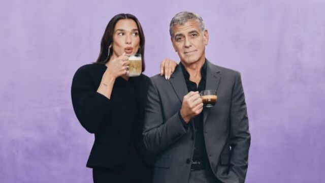 Dua Lipa y George Clooney en la nueva campa&ntilde;a de Nespresso