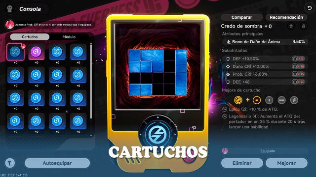 Todos los cartuchos y módulos de consola en Neverness to Everness y sus efectos