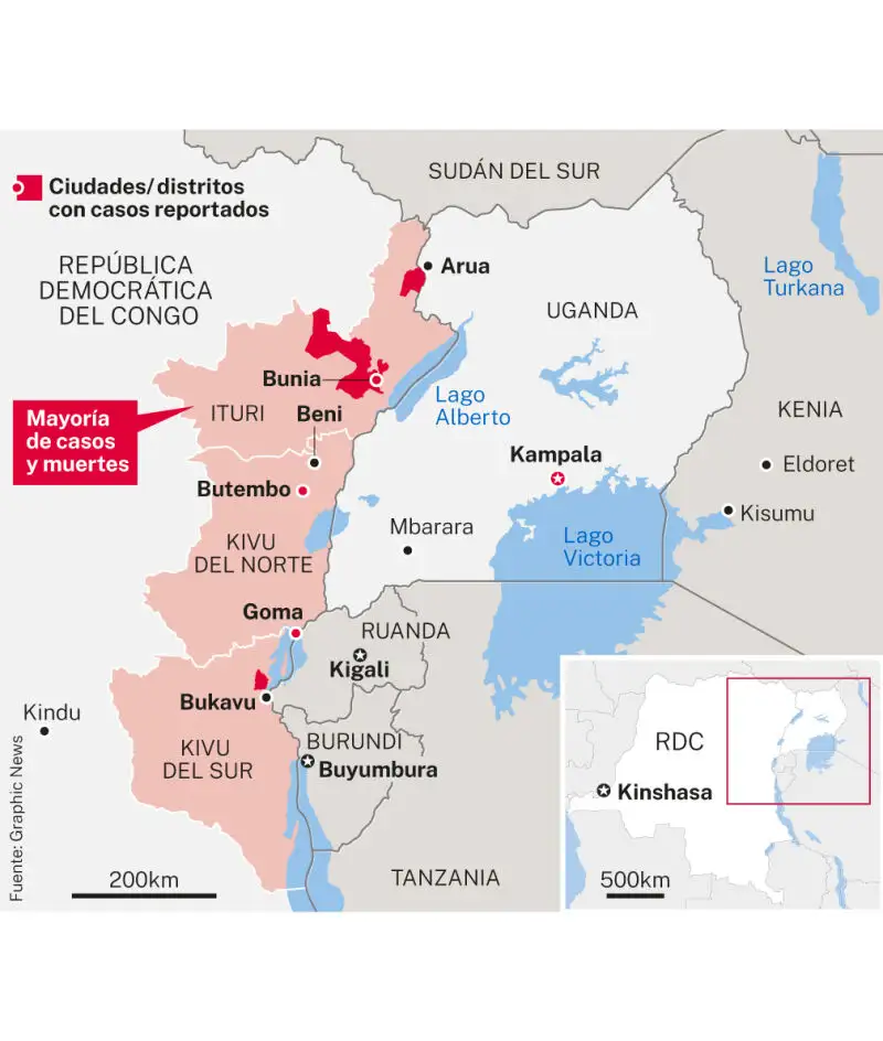 Brote de ébola en África