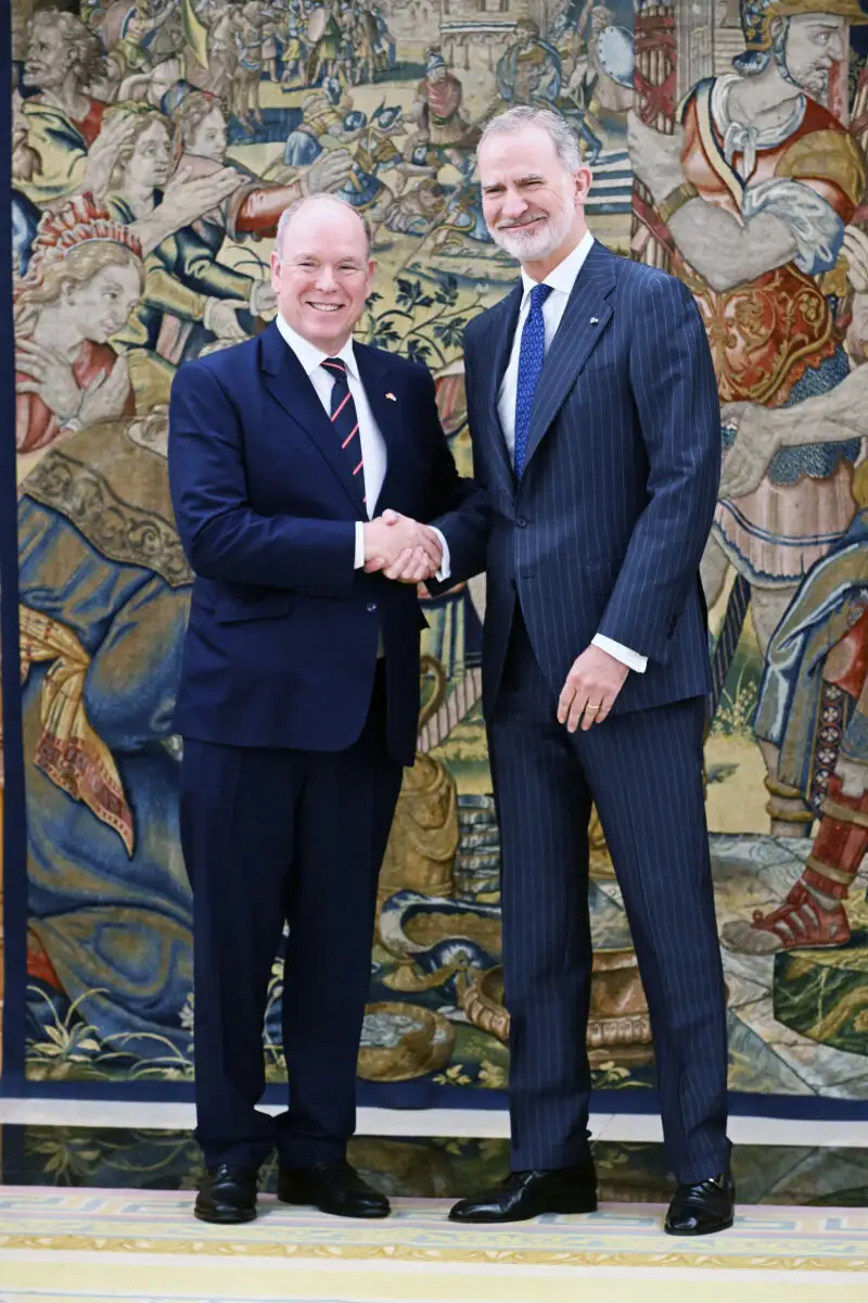 El Rey Felipe VI recibe a Alberto de Mónaco en el Palacio de La Zarzuela
