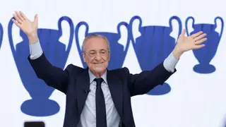 Florentino Pérez, reelegido presidente del Real Madrid MADRID, 08/06/2026.- Florentino Pérez ha sido reelegido como presidente del Real Madrid, tras superar en las elecciones al otro candidato, Enrique Riquelme, según anunció Real Madrid TV, antes de facilitar los resultados oficiales, este domingo en Madrid. EFE/Juanjo Martín
