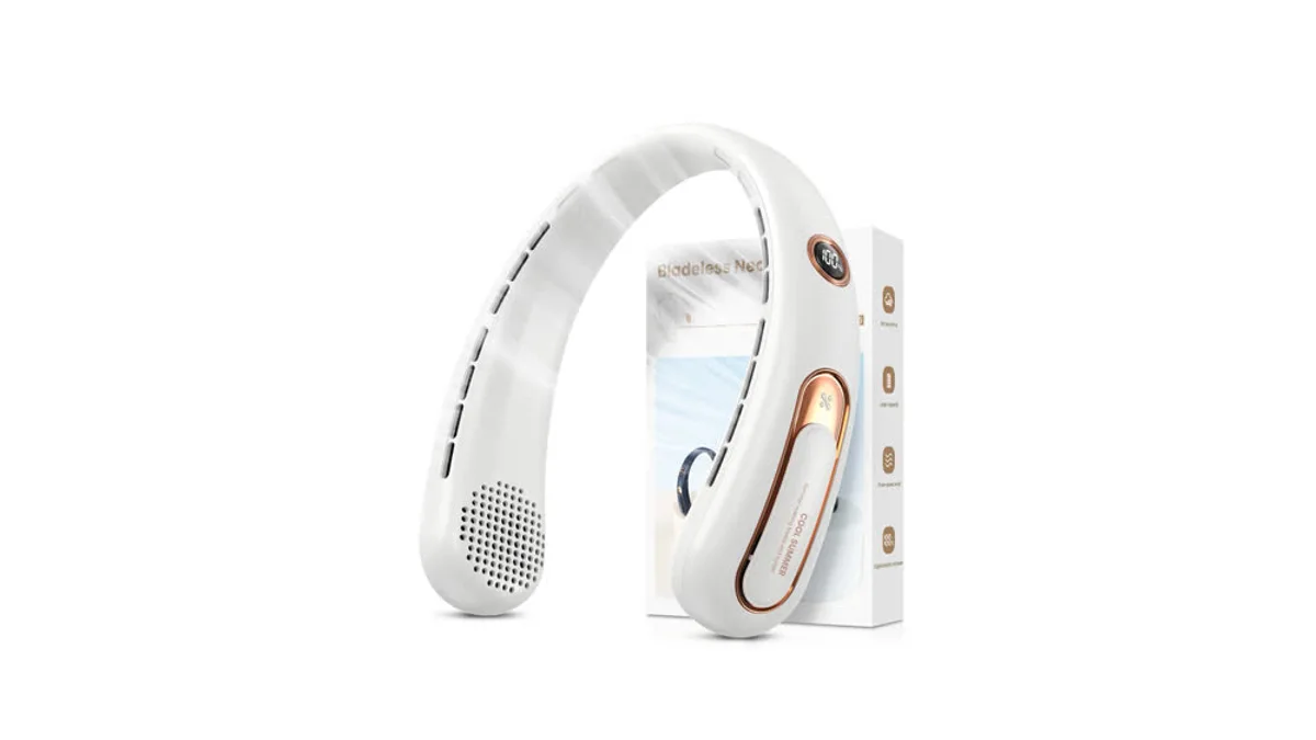 Ventilador de cuello USB recargable 4000 mAh 3 velocidades
