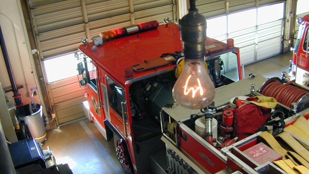 Livermore fire station bulb burns continuously since 1901