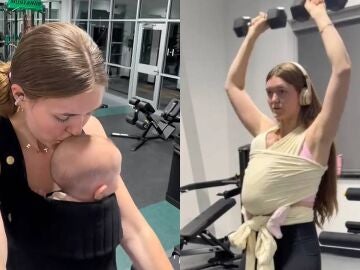 Las críticas feroces a una creadora de contenido por grabarse haciendo ejercicio con su bebé atada a su pecho