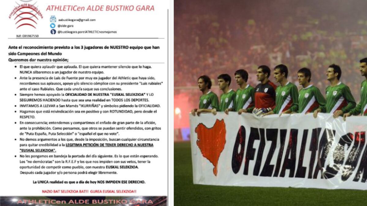 Basque Groups Call for Boycott of Spain Tribute at San Mames