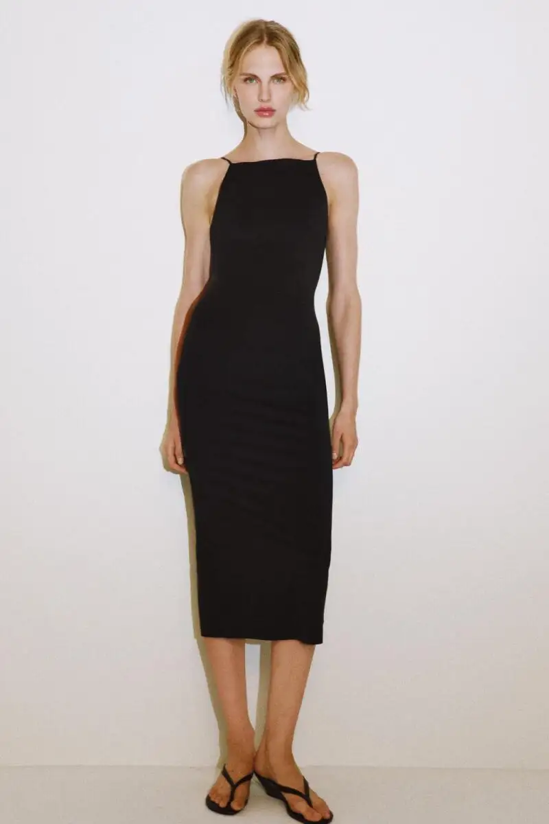 VESTIDO MIDI MEZCLA POLIAMIDA (35,95 EUR)