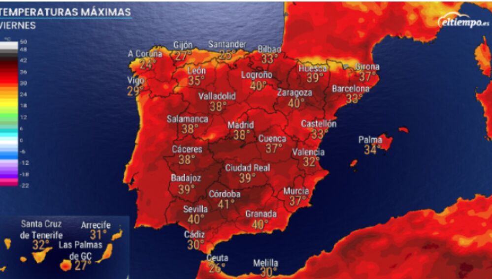 El viernes será el día de calor intenso más generalizado