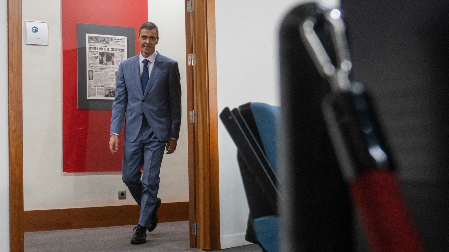 El Presidente del Gobierno, Pedro Sánchez, en la rueda de prensa tras el Consejo de Ministros. David Jar